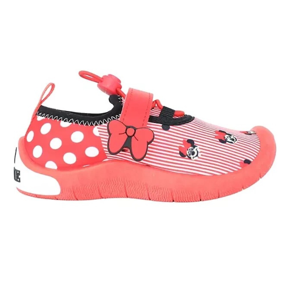 Disney Minnie Mouse Toddler Girls Red Water Shoes Size 13/1 Polka Dot Slip-On